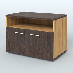 Тумба под оргтехнику, цвет дуб шамони темный, Дуб Золотистый + Дуб Венге