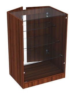 Прилавок из ДСП серии Тандем №4-600 с полками лесенкой и дверками, Орех