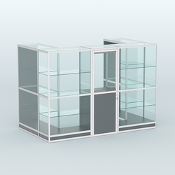 Павильон из профиля пристенный №2г (4,05 кв. м), Темно-Серый