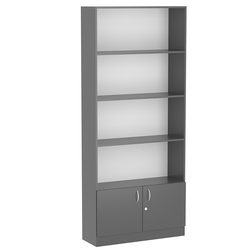 Стеллаж из ДСП серии Эконом №1-300 с дверками 410 мм, Темно-Серый Стеллаж из ДСП серии Эконом №1-300 с дверками 410 мм, Темно-Серый