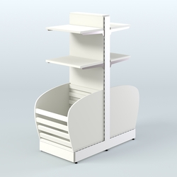 Низкий островной стеллаж средний для хлеба и выпечки СХОН-08, Белый