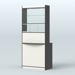 Витрина-прилавок Аптека №3, Черный + Белый