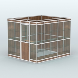 Павильон из профиля угловой №4в (5,5 кв.м), Орех