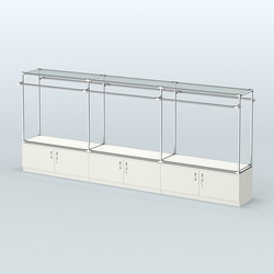 Островная торговая система ХРОМ 3600 мм с тумбами Т21 и поручнями №2, Белый