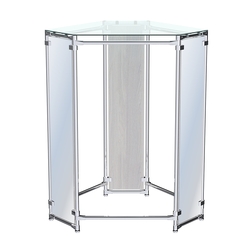 Вешало Прогресс №3-1 шестигранный (с прозрачной полкой стекло 6 мм и зеркалами), Ясень Анкор светлый