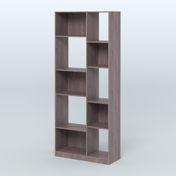 Стеллаж из ДСП серии ЛОФТ №9-1, Ясень Анкор темный