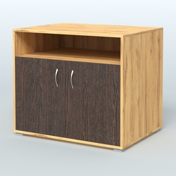 Тумба под оргтехнику Стандарт, Дуб Золотистый + Дуб Венге