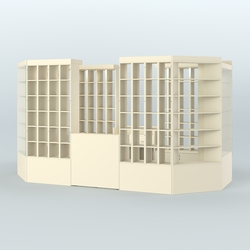 Павильон с двумя кассовыми прилавками для продажи чая и кофе №2, Крем Вайс