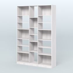 Стеллаж из ДСП серии ЛОФТ №14-2 с полками ДСП, Ясень Анкор светлый