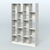 Стеллаж из ДСП серии ЛОФТ №11-3 с полками стекло 5 мм Метрополитан Грей + Белый