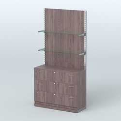 Система ЭЛЕГАНТ №9 с ДСП и тумбой T13 (1200 мм), Ясень Анкор темный