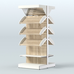 Стеллаж для хлеба островной высокий комбинированный с зеркальным фризом СХОВФ-03, Белый + Дуб Сонома