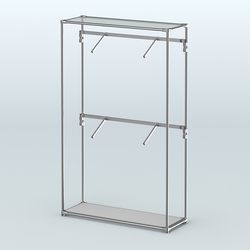 Торговая система ХРОМ без ДСП 1200 мм с поручнями №3, Серый