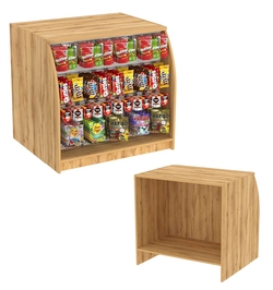 Торговый кассовый прилавок с фасадом под вывеску импульсных покупок Импульс №1-2-900, Дуб Золотистый