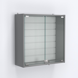 Витрина настенная №201-1Б с эконом панелью, Темно-Серый