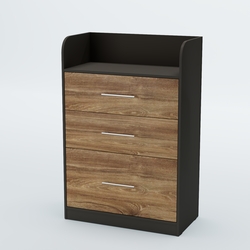 Стойка официанта "Бармен" №2, Черный + Дуб Канзас Коричневый