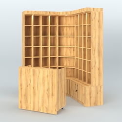 Павильон из открытых витрин для продажи чая и кофе №6, Дуб Золотистый