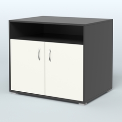 Тумба под оргтехнику Стандарт, Черный + Белый