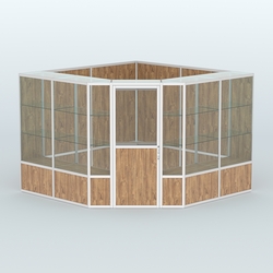 Павильон из профиля угловой №8б (9 кв.м), Дуб Канзас коричневый