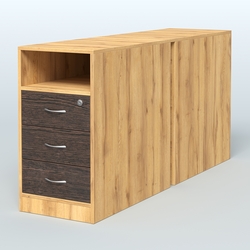 Тумба приставная/опорная двойная, Дуб Золотистый + Дуб Венге