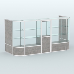 Павильон из профиля пристенный №12б (5,50 кв.м), Бетон Чикаго светло-серый F186 ST9