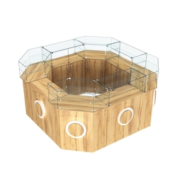 Торговый квадратный островок с накладками серии КРУГ №5 (7,62 кв.м), Дуб Золотистый