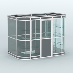 Павильон из профиля пристенный №8в (4,05 кв. м), Темно-Серый