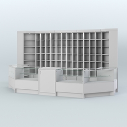 Павильон с недорогими витринами для продажи чая и кофе №3, Серый