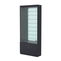 Витрина ОПТИКА №1-3 (задняя стенка зеркало), Антрацит