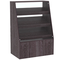 Торговый прилавок для выпечки с тремя наклонными полками под экраны серии BAKERY №2, Ясень Анкор темный - U31105