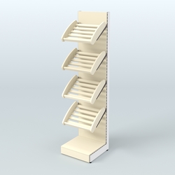 Торговый стеллаж узкий для хлеба и выпечки Феникс №5, Крем Вайс