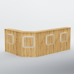 Ресепшен угловой большой КВАДРАТ №4, Дуб Золотистый