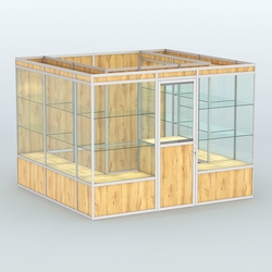 Павильон из профиля пристенный №9а (6,75 кв. м), Дуб Золотистый