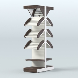 Стеллаж для хлеба островной узкий с зеркальным фризом СХОВФ-04, Черный и Белый