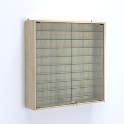 Витрина настенная №204-5А с девятью прозрачными полками, Дуб Сонома