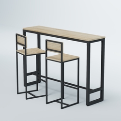 Комплект барный стол "Кофе-брейк" №10 и стулья, Дуб Сонома