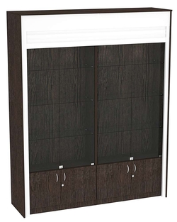 Торговая витрина двухсекционная с рольставнями ЭКДВ-300-1, Дуб Венге