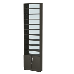 Стеллаж из ДСП с 9-ю полками 150x600 мм серии LEVEL-9 №2-2 (З/C - ЗЕРКАЛО), Черный