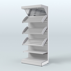 Стеллаж для хлеба и выпечки с полками - корзинами и фризом Феникс №3Ф, Серый