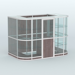 Павильон из профиля пристенный №8г (4,05 кв. м), Ясень Анкор темный