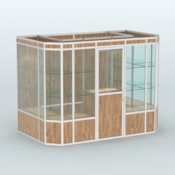 Павильон из профиля пристенный №10а (4,05 кв.м), Дуб Канзас коричневый