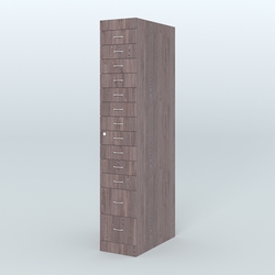 Рецептурный шкаф для аптек METACASE №1 глубиной 800 мм (13 ящиков), Ясень Анкор темный