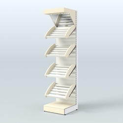 Стеллаж для хлеба и выпечки с полками - корзинами и фризом Феникс №5Ф, Крем Вайс + Белый