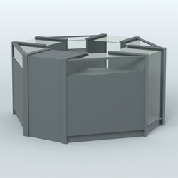 Торговый островок в стиле ЛОФТ с прозрачными фасадами №3 (4,72 кв.м), Темно-Серый