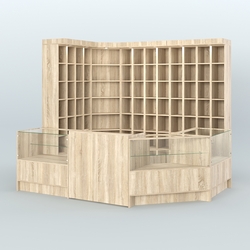 Павильон из витрин, прилавков для продажи чая и кофе №1, Дуб сонома