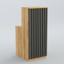 Ресепшен узкий серии ВЕРТИКАЛЬ №2, Дуб Золотистый и Темно-Серый