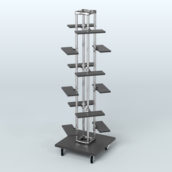 Торговый стенд для обуви с двенадцатью полками ЛЕСЕНКА №2-1, Черный