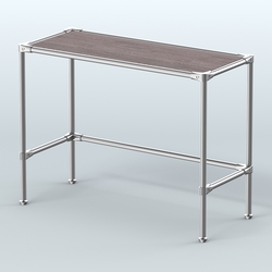 Стол большой D-43 с полкой ДСП 16мм, Ясень Анкор темный