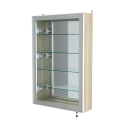 Витрина настенная №2-2А высокая с зеркалом серии Collecto, Дуб Сонома