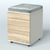 Тумба мобильная 2 ящика + 1 ящик-лоток с подушкой Фламинго, цвет белый + акация + бежевый Белый + Дуб Сонома